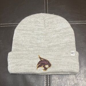 47 Brand Light Gray Beanie with Texas State University Bobcats Logo